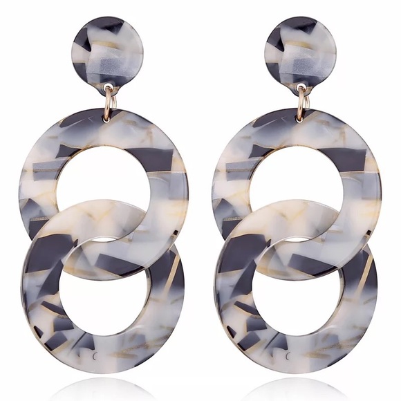 Urban Outfitters Jewelry - Twisted Double Round Acetic Acid Dangle Earrings